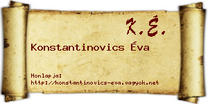 Konstantinovics Éva névjegykártya
