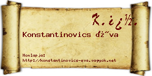 Konstantinovics Éva névjegykártya